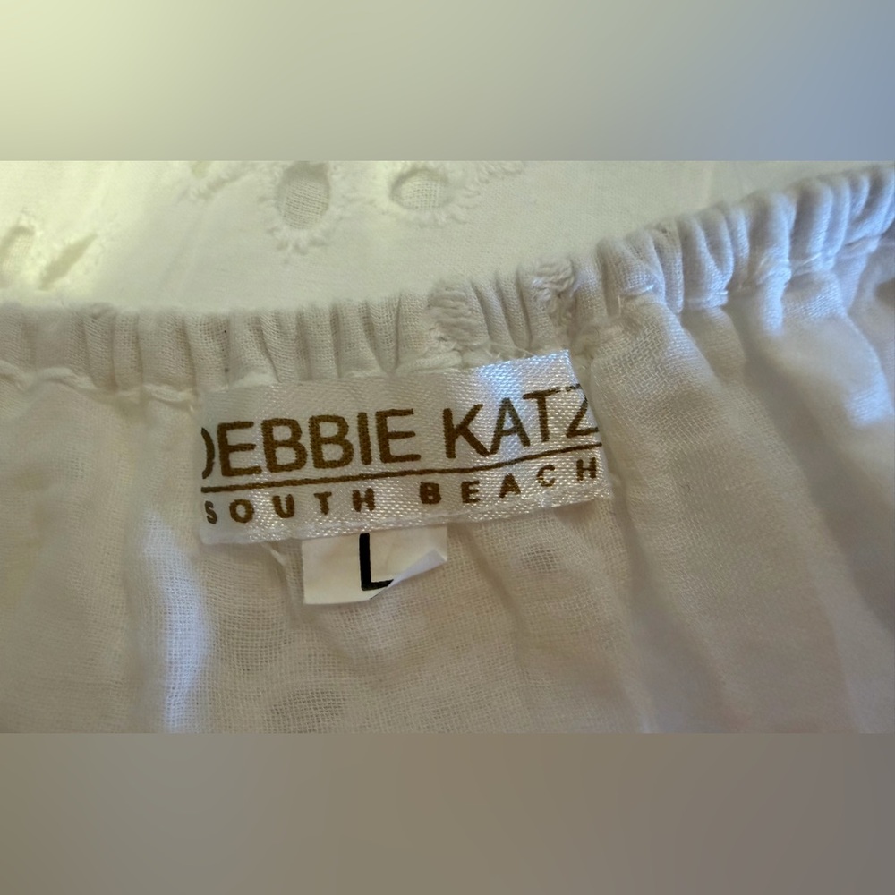 Debbie Katz South Beach Elegant White Eyelet Dress. L. - Picture 11 of 11